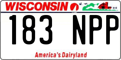WI license plate 183NPP