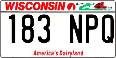 WI license plate 183NPQ
