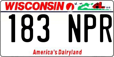 WI license plate 183NPR