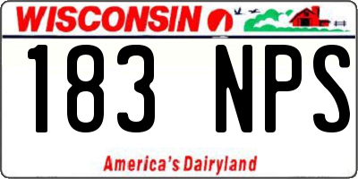 WI license plate 183NPS