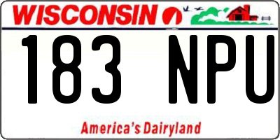 WI license plate 183NPU