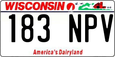 WI license plate 183NPV