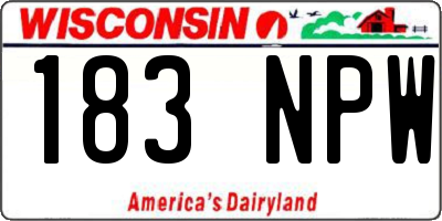 WI license plate 183NPW