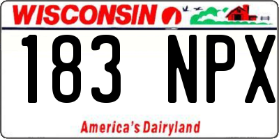 WI license plate 183NPX