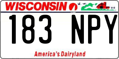 WI license plate 183NPY