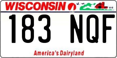 WI license plate 183NQF