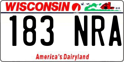WI license plate 183NRA