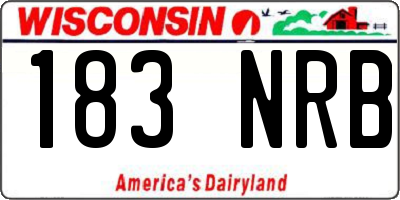 WI license plate 183NRB