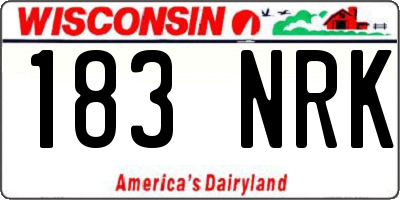 WI license plate 183NRK