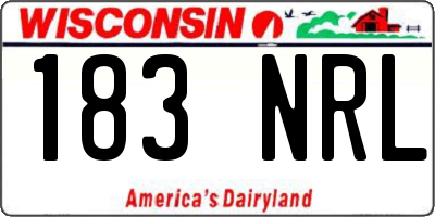 WI license plate 183NRL