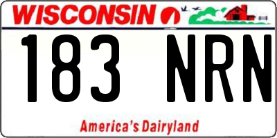 WI license plate 183NRN