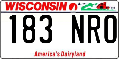 WI license plate 183NRO