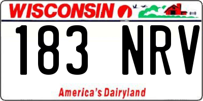 WI license plate 183NRV