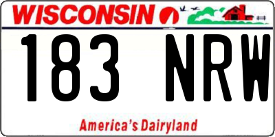 WI license plate 183NRW
