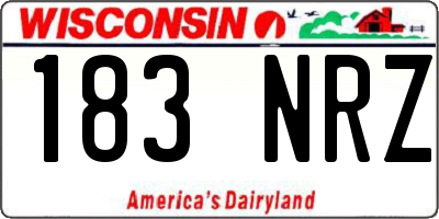 WI license plate 183NRZ