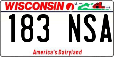 WI license plate 183NSA