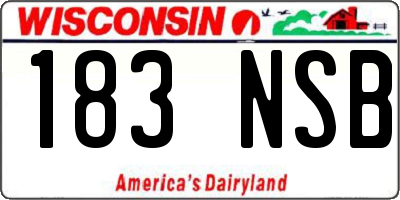 WI license plate 183NSB