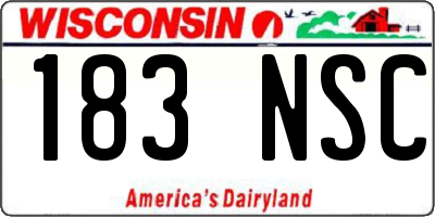 WI license plate 183NSC