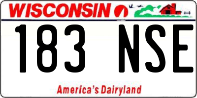 WI license plate 183NSE