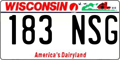 WI license plate 183NSG