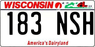 WI license plate 183NSH