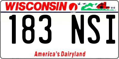 WI license plate 183NSI