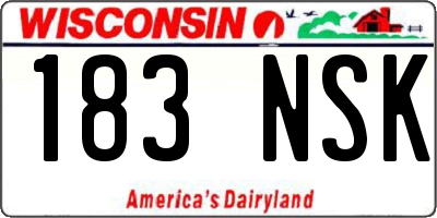WI license plate 183NSK