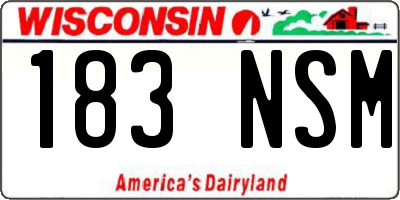 WI license plate 183NSM