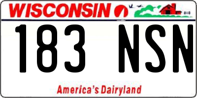 WI license plate 183NSN
