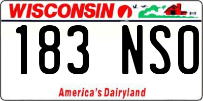 WI license plate 183NSO