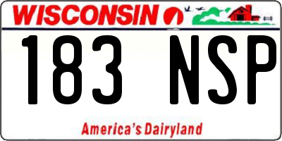 WI license plate 183NSP