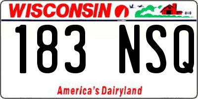 WI license plate 183NSQ