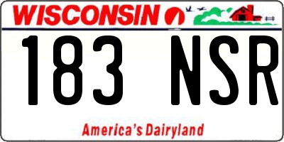 WI license plate 183NSR
