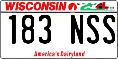 WI license plate 183NSS
