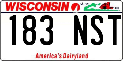 WI license plate 183NST