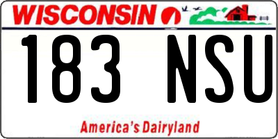 WI license plate 183NSU