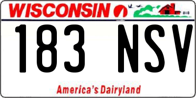 WI license plate 183NSV