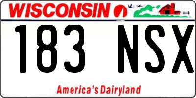WI license plate 183NSX