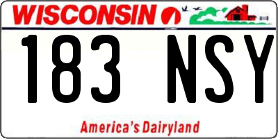 WI license plate 183NSY