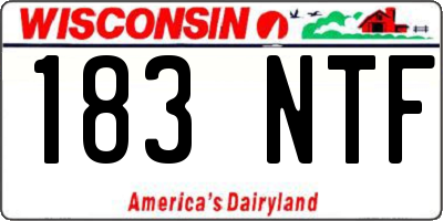 WI license plate 183NTF