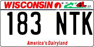 WI license plate 183NTK