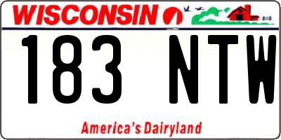 WI license plate 183NTW