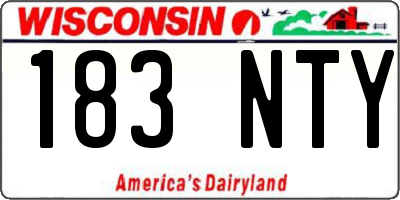 WI license plate 183NTY