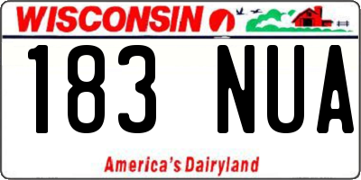 WI license plate 183NUA