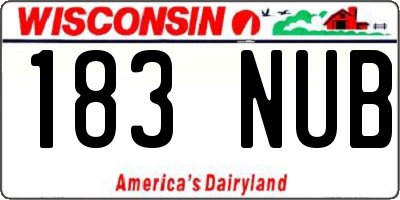 WI license plate 183NUB