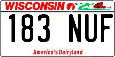 WI license plate 183NUF
