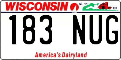 WI license plate 183NUG