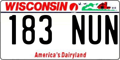 WI license plate 183NUN