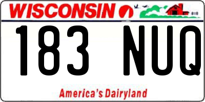 WI license plate 183NUQ