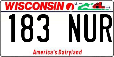 WI license plate 183NUR